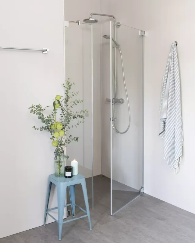 Nischendusche mit Pendeltür und festem Glaselement - G1Nab100