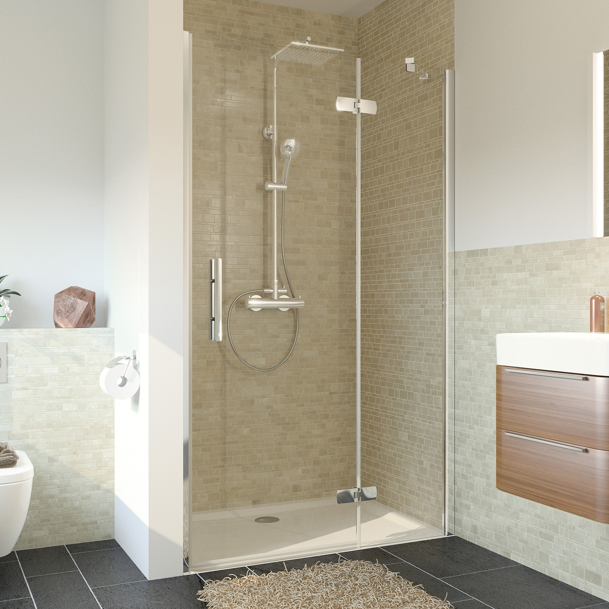 Avanta Porte battante avec partie fixe pour niche Ferrage à droite Avanta Porte battante avec partie fixe pour niche Ferrage à droite