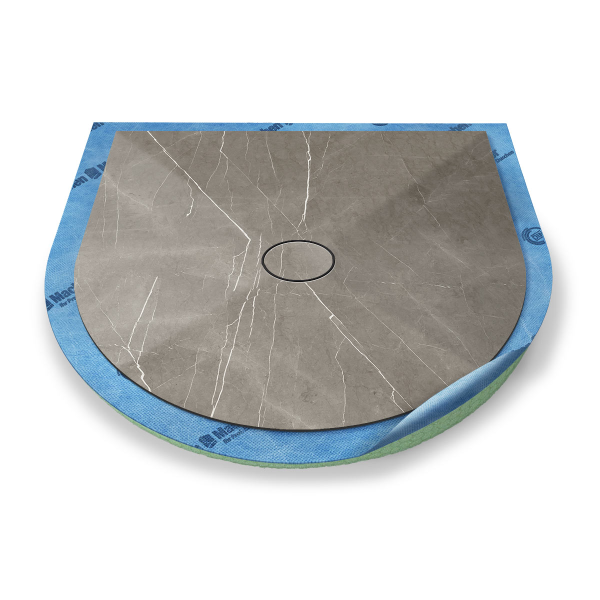 Halbkreis-Duschwanne Punktablauf mit Dekor-Oberfläche Halbkreis-Duschwanne Punktablauf mit Dekor-Oberfläche