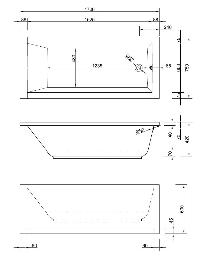 Rechteck-Badewanne Aquaria Rechteck-Badewanne Aquaria