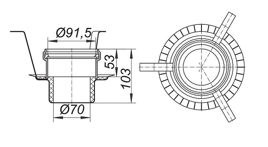 Dallmer Brandschutz Rohbauelement 3 DN 50 - 515032 Dallmer Brandschutz Rohbauelement 3 DN 50 - 515032