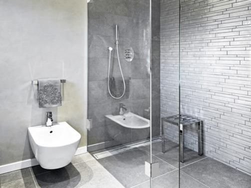 Zweiteilige Glasduschwand