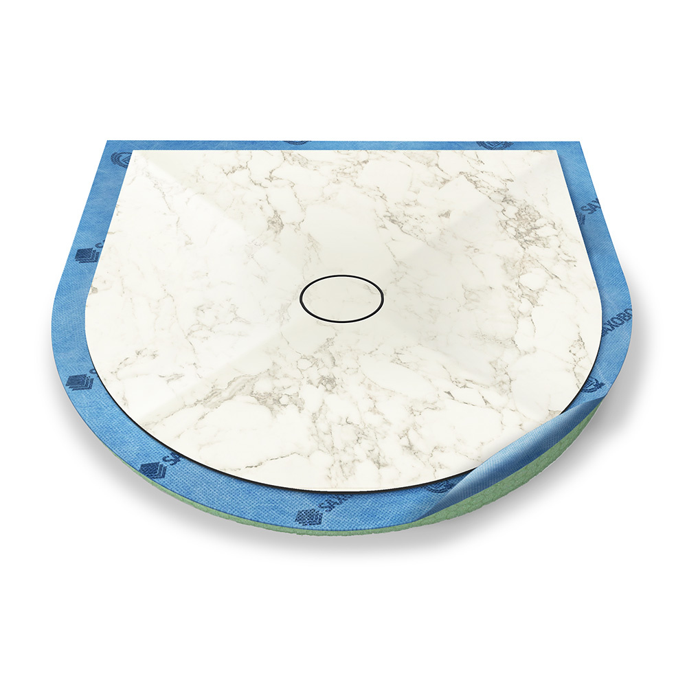 Halbkreis-Duschwanne Punktablauf mit Dekor-Oberfläche Halbkreis-Duschwanne Punktablauf mit Dekor-Oberfläche