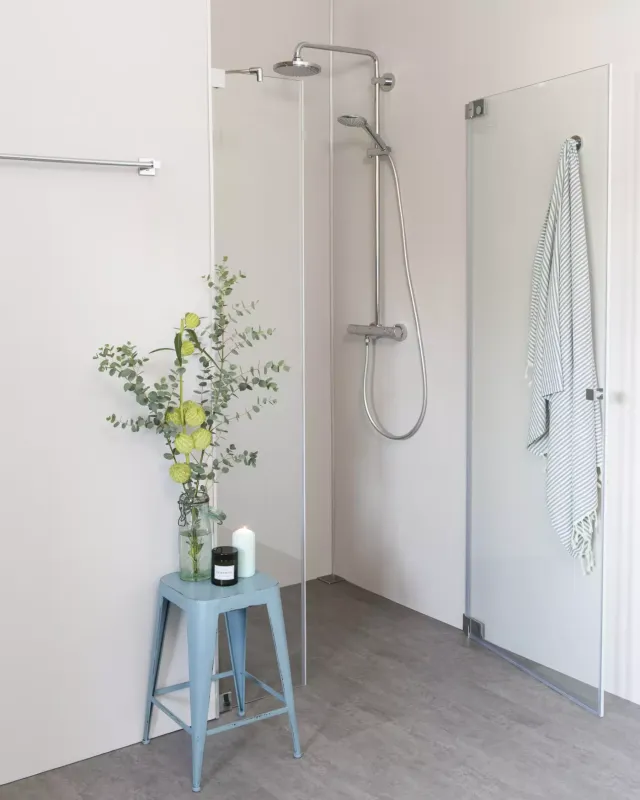 Nischendusche mit Pendeltür und festem Glaselement - G1Nab100