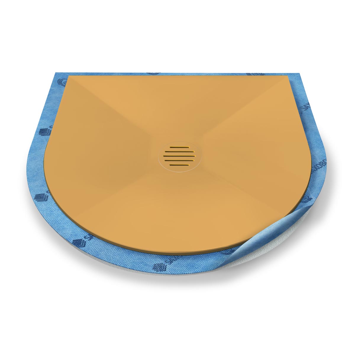 Halbkreis-Duschwanne Punktablauf aus Mineralwerkstoff Halbkreis-Duschwanne Punktablauf aus Mineralwerkstoff