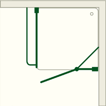 Douche d'angle affleurante - paroi fixe - B2S Douche d'angle affleurante - paroi fixe - B2S