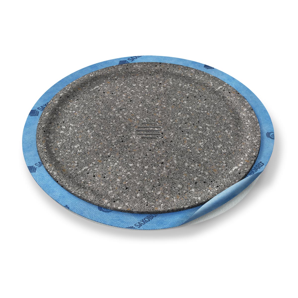 Kreis-Duschwanne tief Punktablauf aus Mineralwerkstoff Kreis-Duschwanne tief Punktablauf aus Mineralwerkstoff