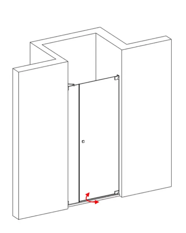 Nischendusche mit Pendeltür und festem Glaselement - G1Nab100
