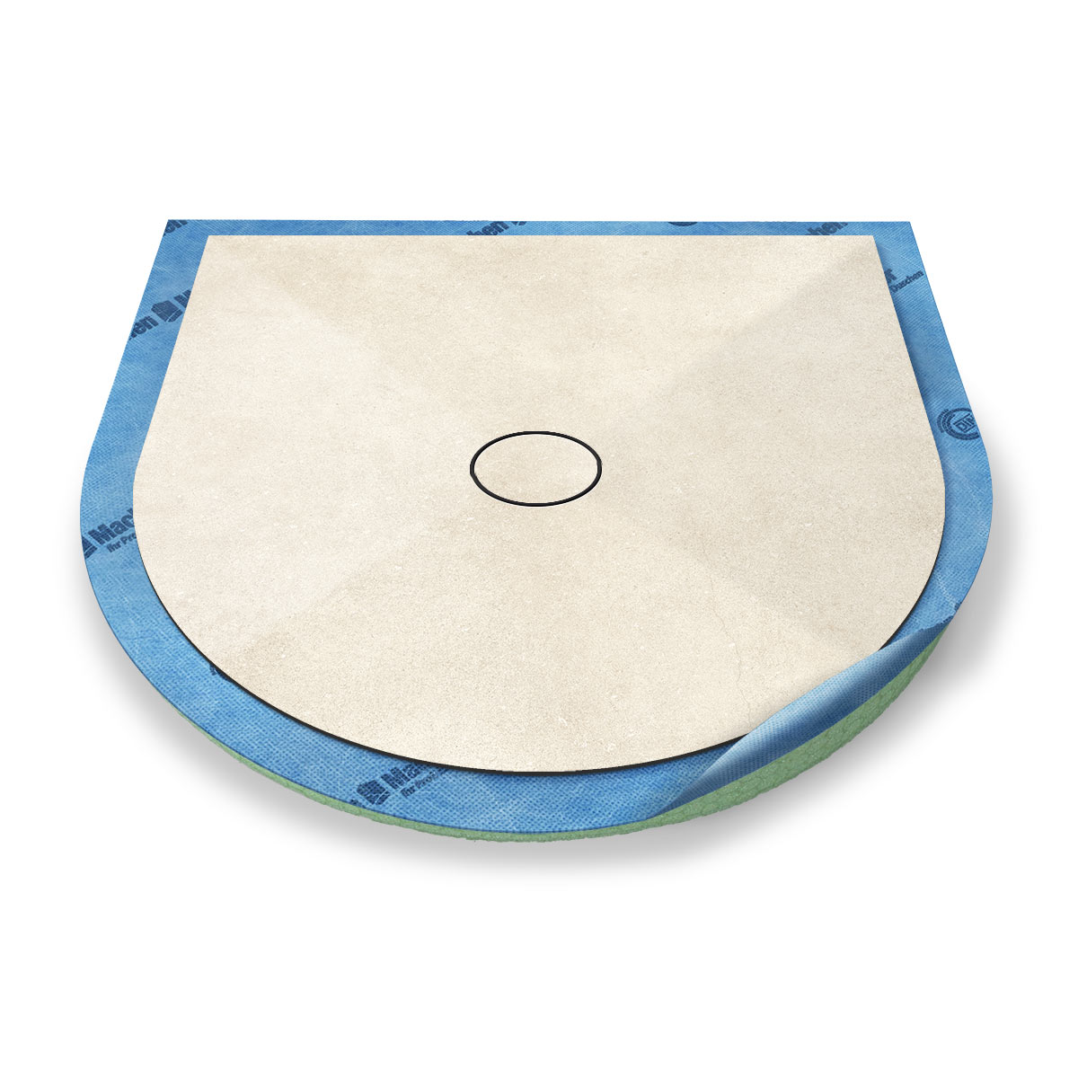 Halbkreis-Duschwanne Punktablauf mit Dekor-Oberfläche Halbkreis-Duschwanne Punktablauf mit Dekor-Oberfläche