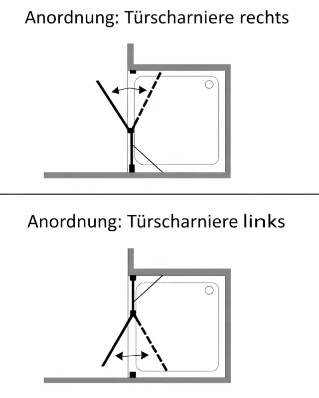 Nischendusche mit Pendeltür und Festteil - PGXN