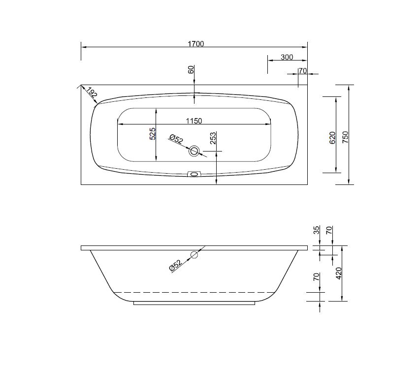 Rechteck-Badewanne Acapulco Rechteck-Badewanne Acapulco