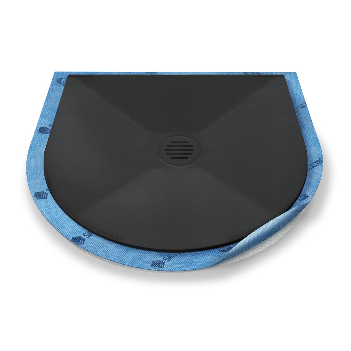 Halbkreis-Duschwanne Punktablauf aus Mineralwerkstoff Halbkreis-Duschwanne Punktablauf aus Mineralwerkstoff