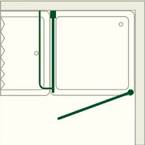 Eck-Duschabtrennung - verkürzte Festwand - A1K Eck-Duschabtrennung - verkürzte Festwand - A1K