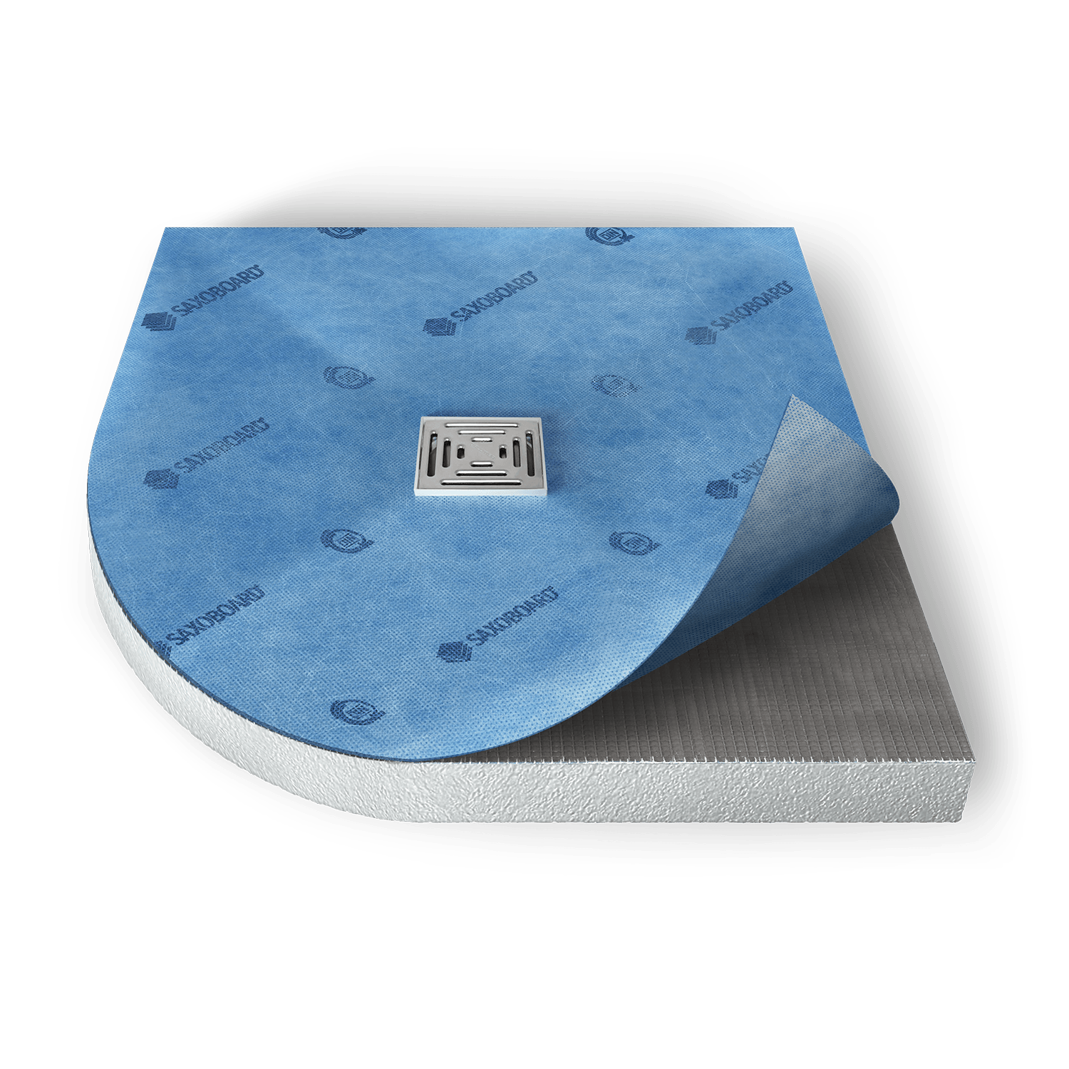 Receveur de douche à carreler avec évacuation ponctuelle quart de cercle Receveur de douche à carreler avec évacuation ponctuelle quart de cercle