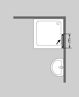 Eck-Falt-Duschkabine - Festwand - FK1S