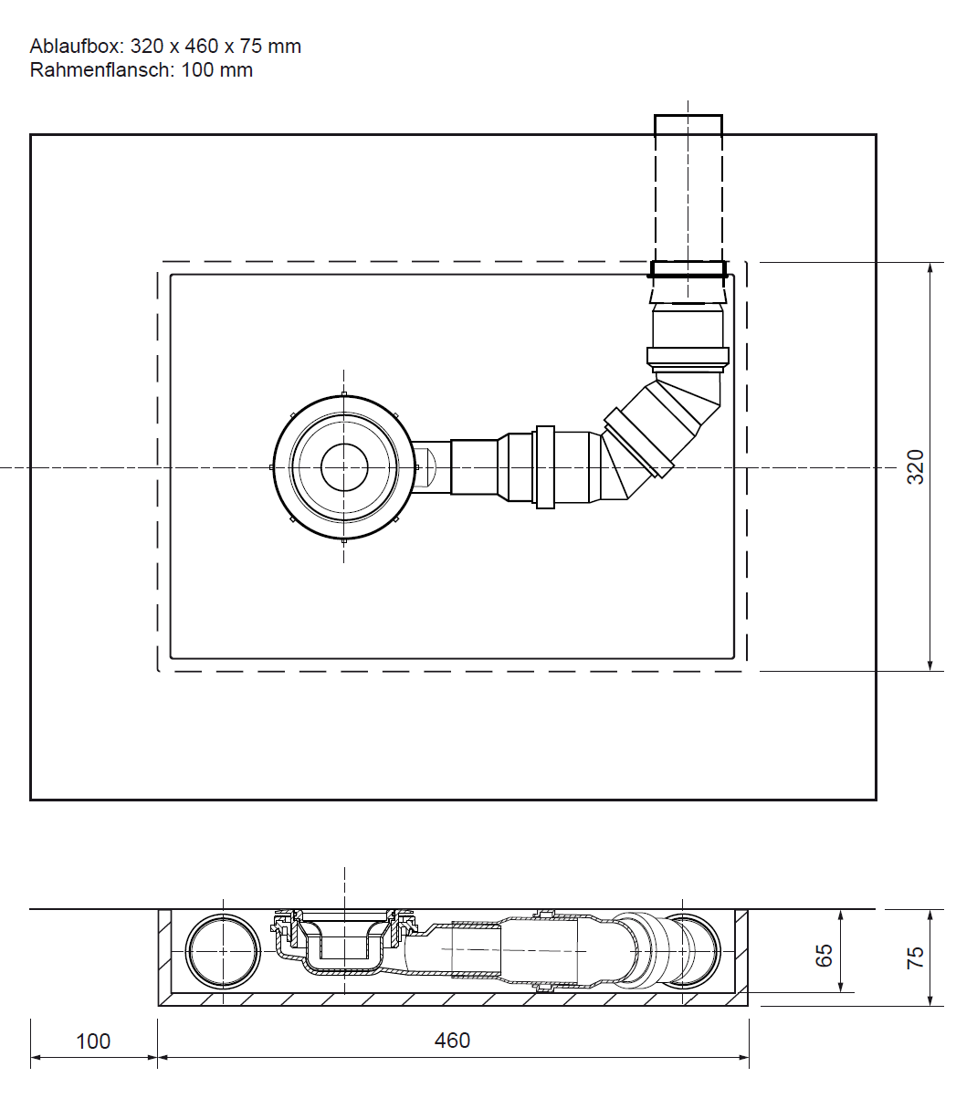 Ablaufbox für Dusche und Badewanne Ablaufbox für Dusche und Badewanne
