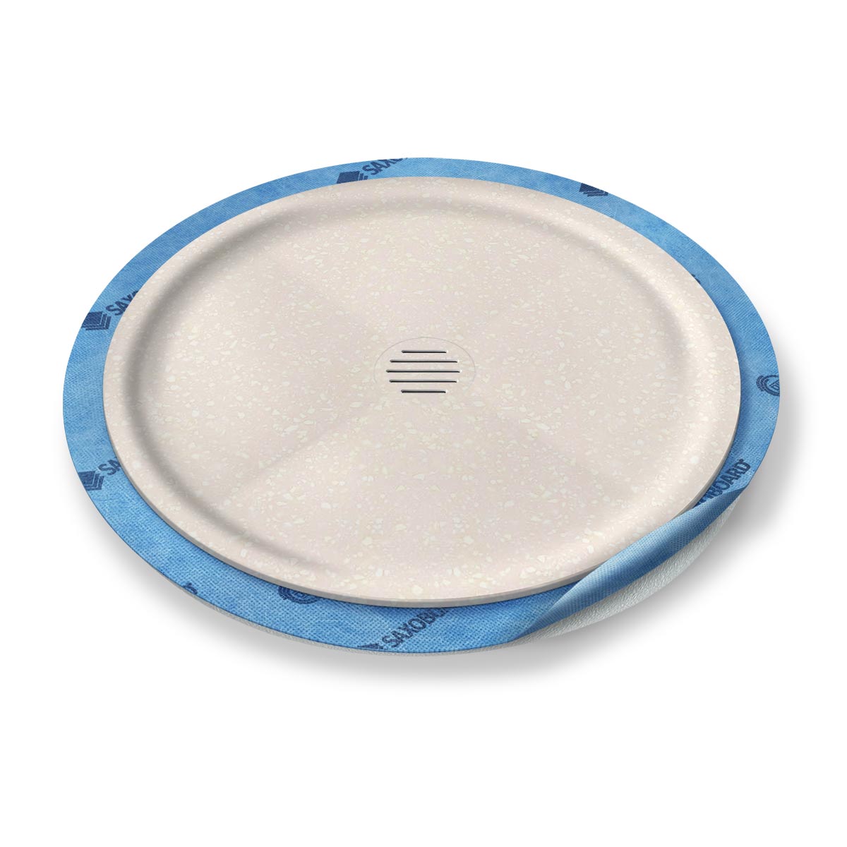 Kreis-Duschwanne tief Punktablauf aus Mineralwerkstoff Kreis-Duschwanne tief Punktablauf aus Mineralwerkstoff