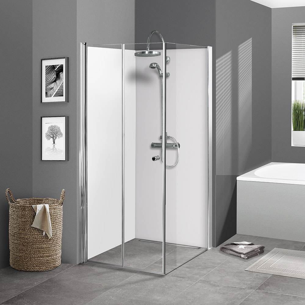 Duschrückwand Polarweiß Duschrückwand Flat "Polarweiß"