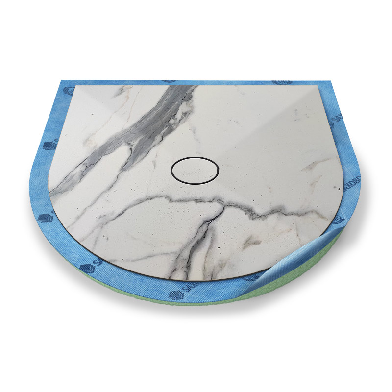 Halbkreis-Duschwanne Punktablauf mit Dekor-Oberfläche Halbkreis-Duschwanne Punktablauf mit Dekor-Oberfläche