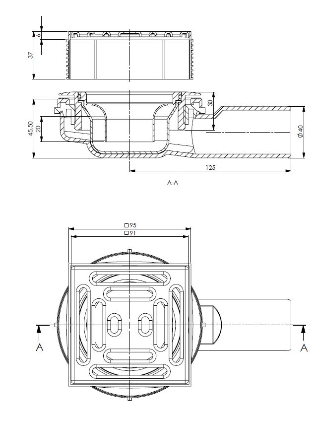 Halbkreis-Duschwanne Punktablauf aus Mineralwerkstoff Halbkreis-Duschwanne Punktablauf aus Mineralwerkstoff