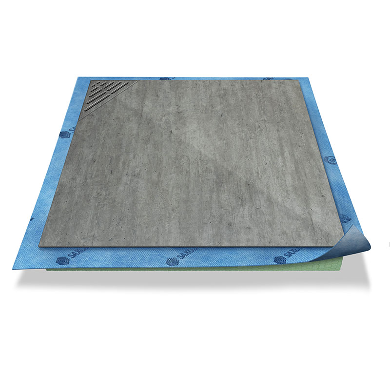 Receveur de douche avec écoulement en coin de gouttière Surface décorative Receveur de douche avec écoulement en coin de gouttière Surface décorative