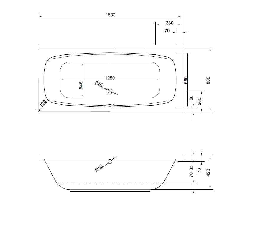 Rechteck-Badewanne Acapulco Rechteck-Badewanne Acapulco