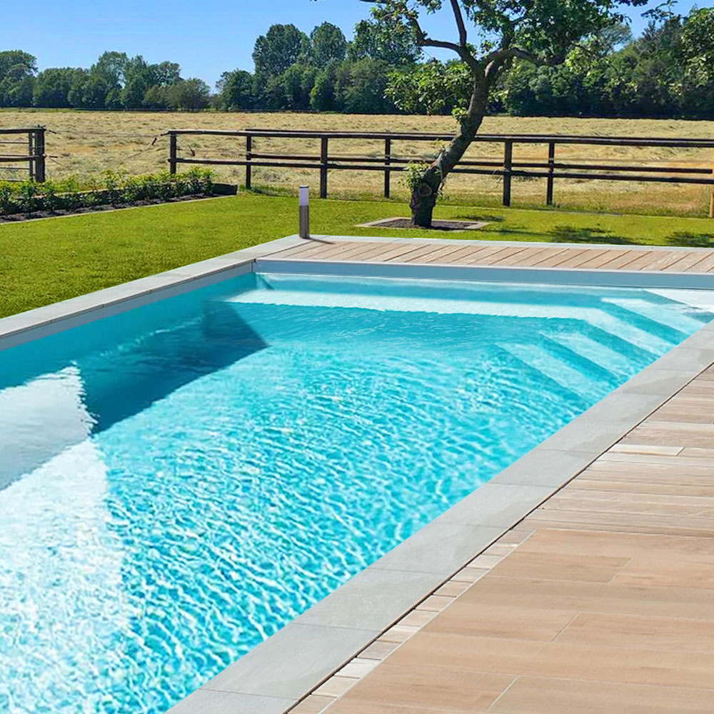 Escalier de piscine avec banc Escalier de piscine avec banc