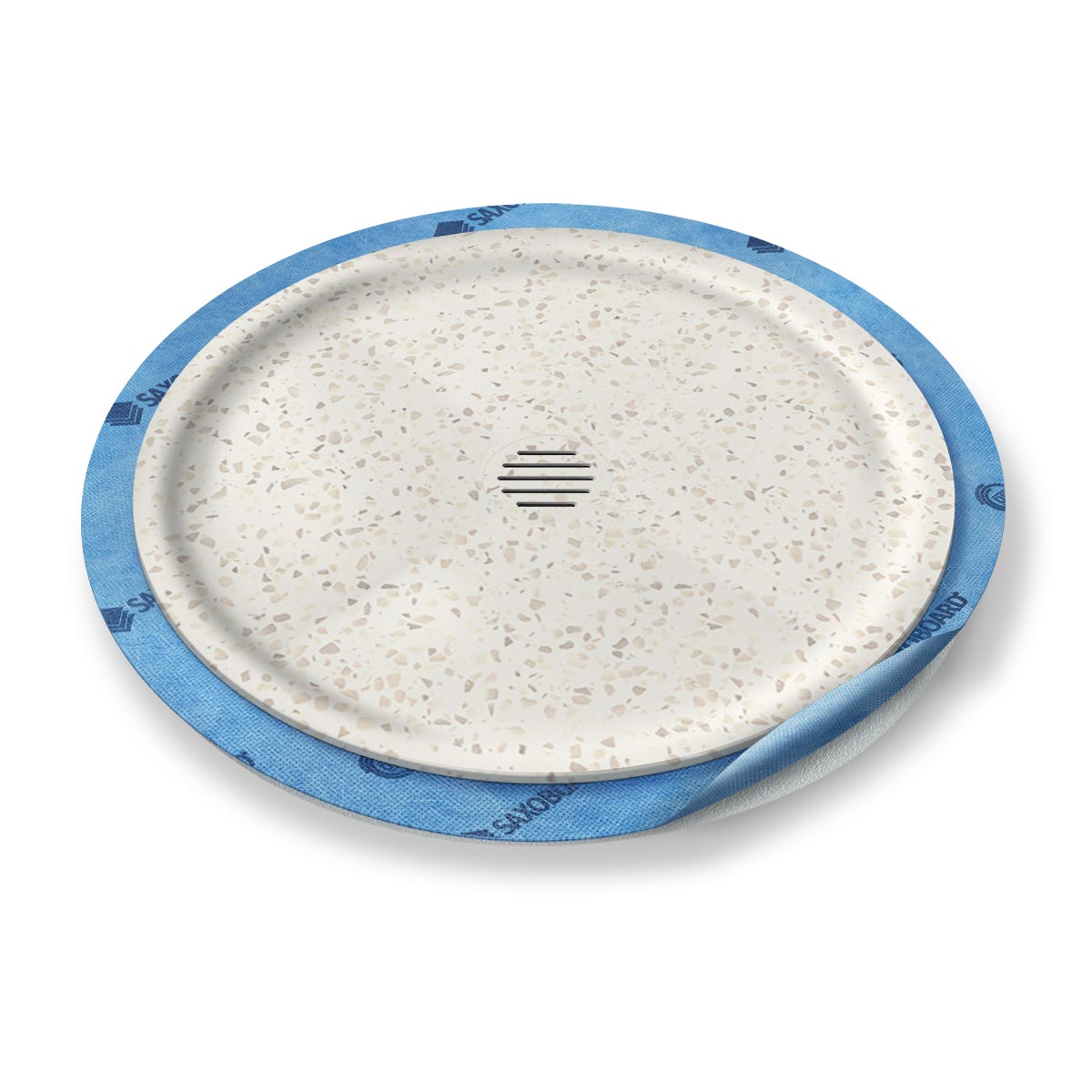 Kreis-Duschwanne tief Punktablauf aus Mineralwerkstoff Kreis-Duschwanne tief Punktablauf aus Mineralwerkstoff