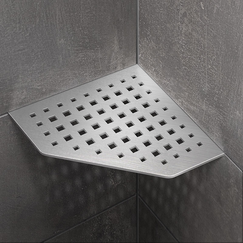 Eckablage aus Edelstahl - Fünfeck