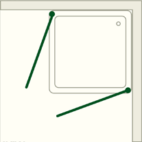 Eck-Duschkabine - 2 Türen - A1W