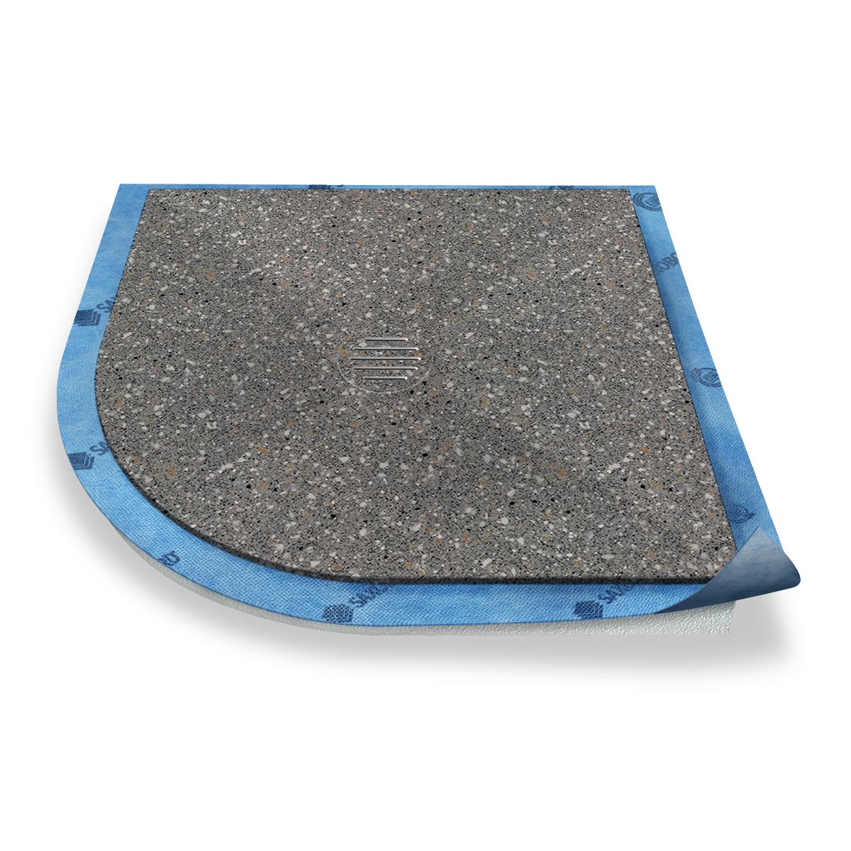 Viertelkreis-Duschwanne Punktablauf aus Mineralwerkstoff Viertelkreis-Duschwanne Punktablauf aus Mineralwerkstoff