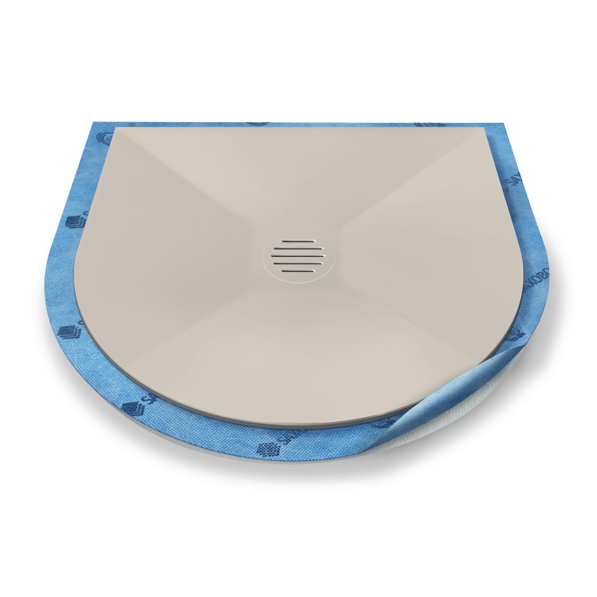 Halbkreis-Duschwanne Punktablauf aus Mineralwerkstoff Halbkreis-Duschwanne Punktablauf aus Mineralwerkstoff