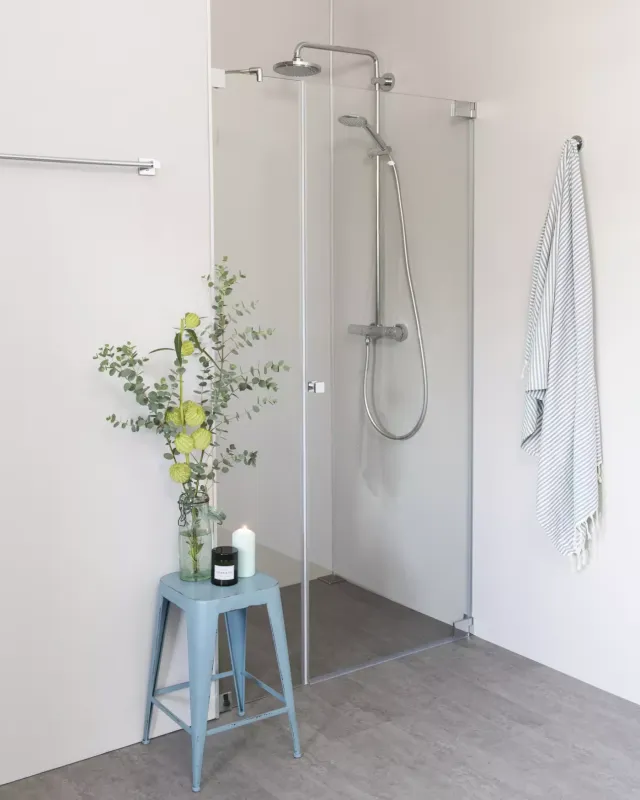 Nischendusche mit Pendeltür und festem Glaselement - G1Nab100