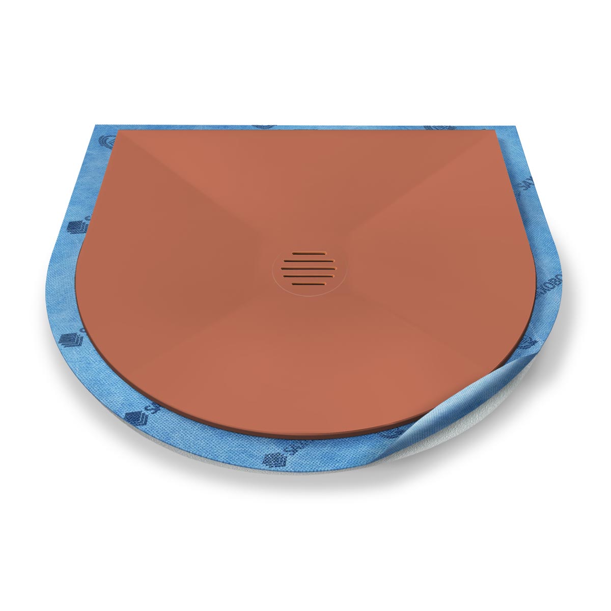 Halbkreis-Duschwanne Punktablauf aus Mineralwerkstoff Halbkreis-Duschwanne Punktablauf aus Mineralwerkstoff