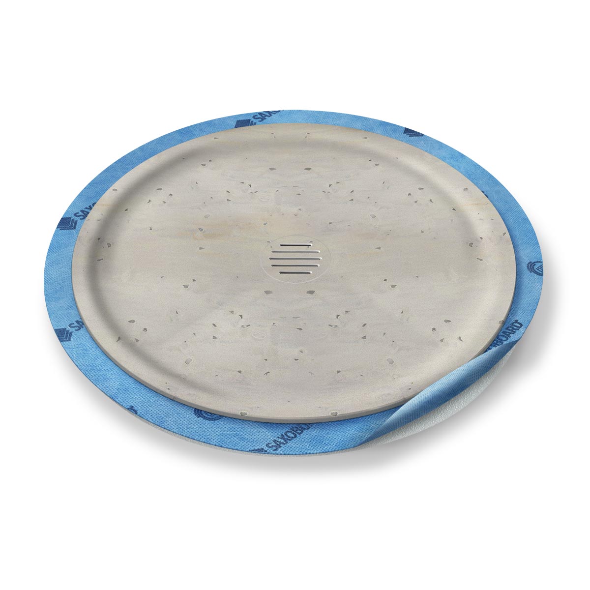 Kreis-Duschwanne tief Punktablauf aus Mineralwerkstoff Kreis-Duschwanne tief Punktablauf aus Mineralwerkstoff