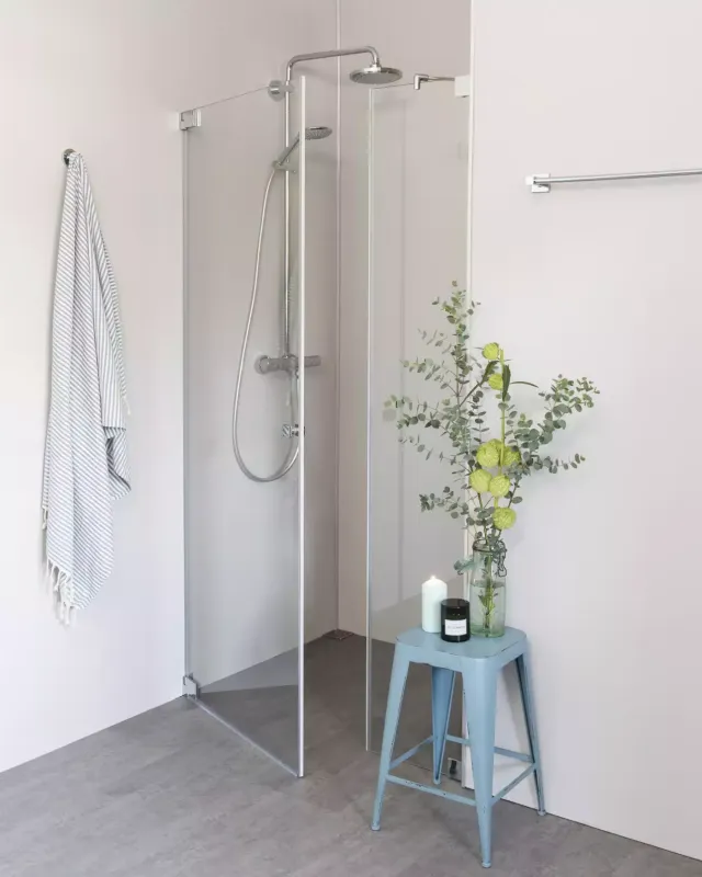 Nischendusche mit Pendeltür und festem Glaselement - G1Nab100
