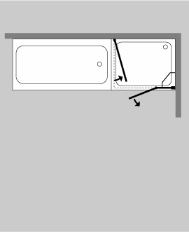 Eck-Duschkabine - 2 Türen außen/innen - AiX