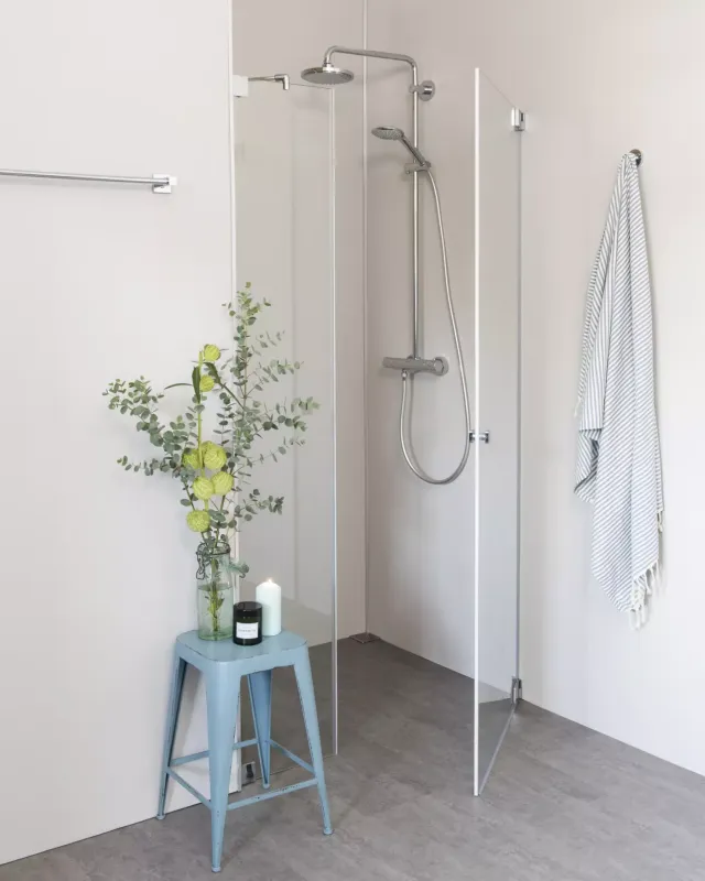 Nischendusche mit Pendeltür und festem Glaselement - G1Nab100