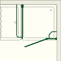 Eck-Duschkabine - verkürzte Festwand - B2K Eck-Duschkabine - verkürzte Festwand - B2K