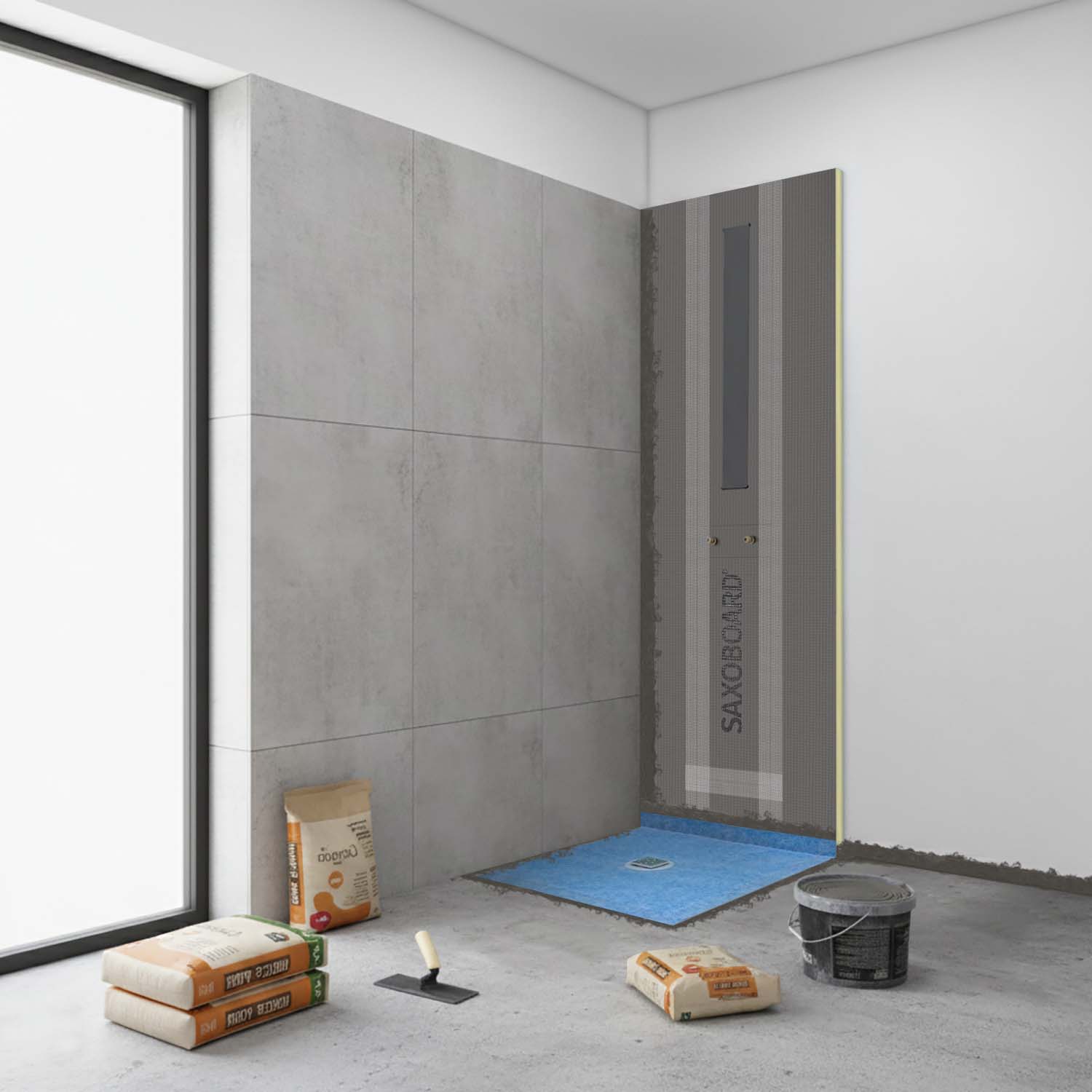 Saxoboard XS Duschwandmodul 250x30x50 mm integrierte Leitungen