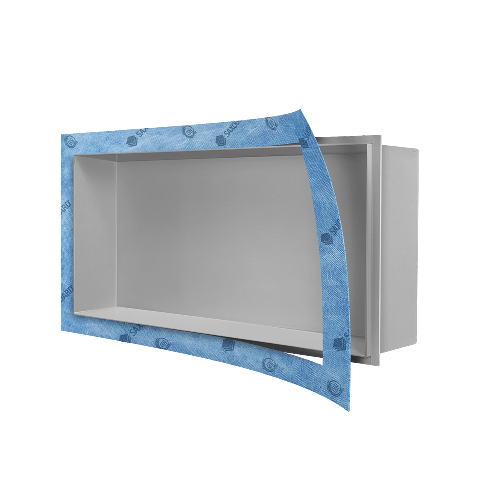 Wandnische aus Edelstahl: Schwarz / Weiß / farbig Wandnische aus Edelstahl: Schwarz / Weiß / farbig