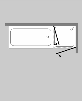 Eck-Duschkabine - 2 Türen innen/außen - AiW