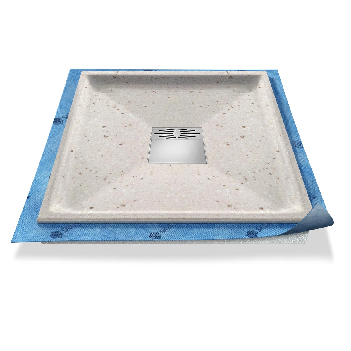 Duschwanne tief Pumpensystem aus Mineralwerkstoff Duschwanne tief Pumpensystem aus Mineralwerkstoff