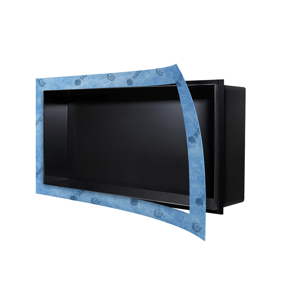 Wandnische aus Edelstahl: Schwarz / Weiß / farbig Wandnische aus Edelstahl: Schwarz / Weiß / farbig