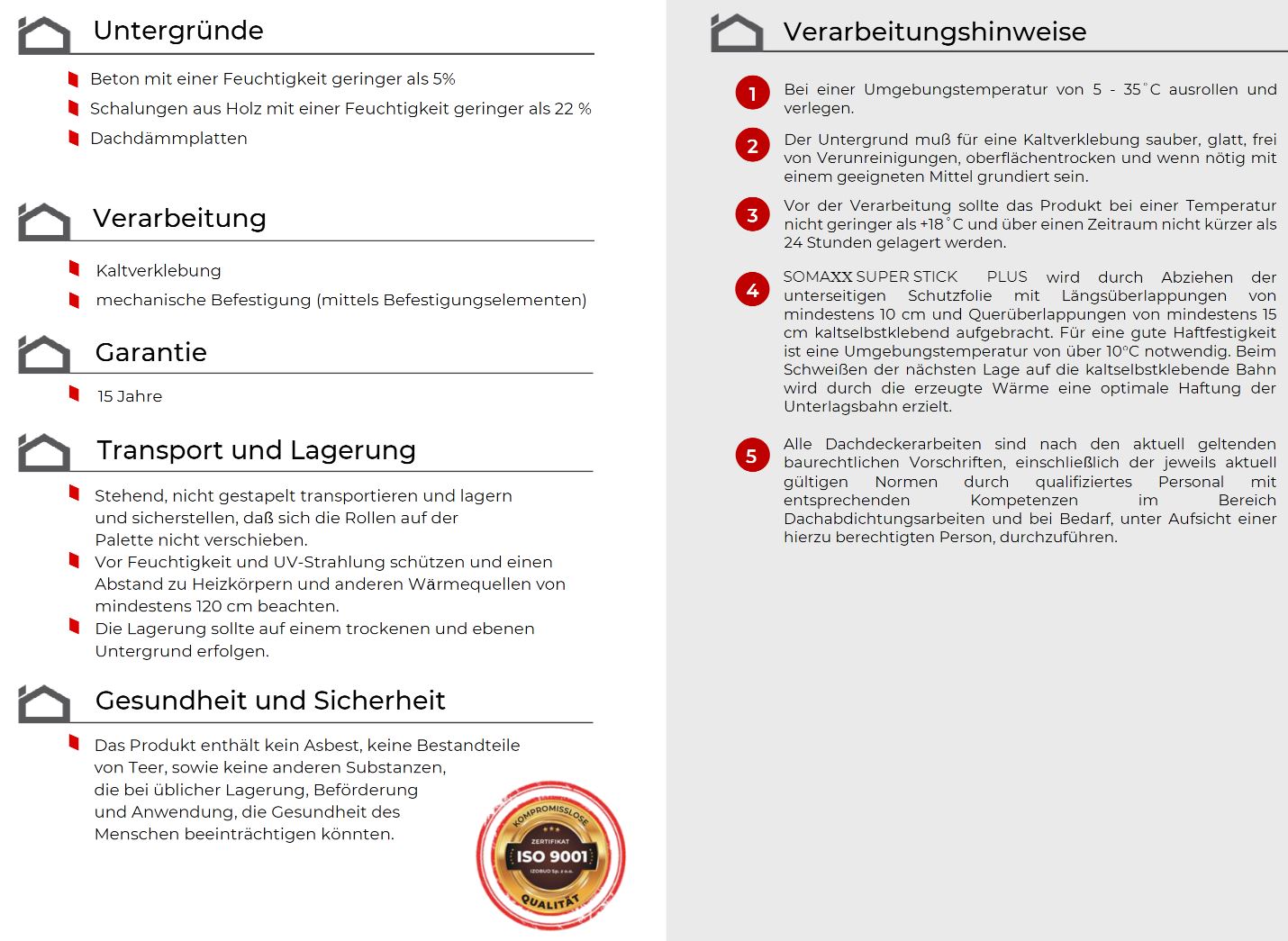 Kaltselbstklebende Somaxx SuperStick Plus Elastomerbitumen-Dampfsperrbahn Rolle 10 m² Kaltselbstklebende Somaxx SuperStick Plus Elastomerbitumen-Dampfsperrbahn Rolle 10 m²