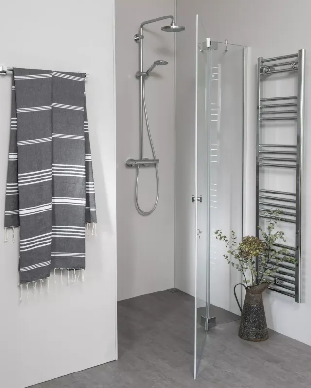 Nischendusche mit Pendeltür und Festteil - PGXN