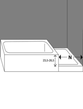 Eck-Duschkabine - verkürzte Festwand - AXK Eck-Duschkabine - verkürzte Festwand - AXK