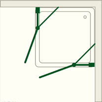 Eck-Duschkabine - 2 Türen - A2E