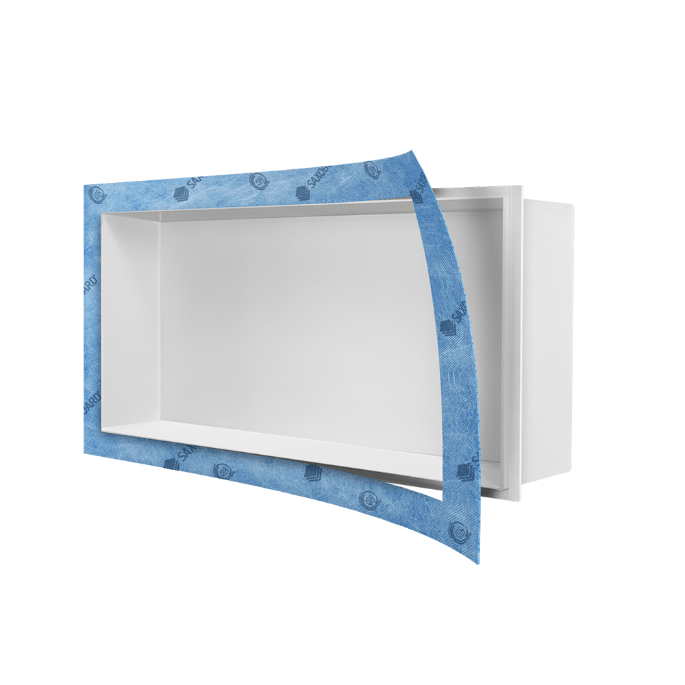 Wandnische aus Edelstahl: Schwarz / Weiß / farbig Wandnische aus Edelstahl: Schwarz / Weiß / farbig