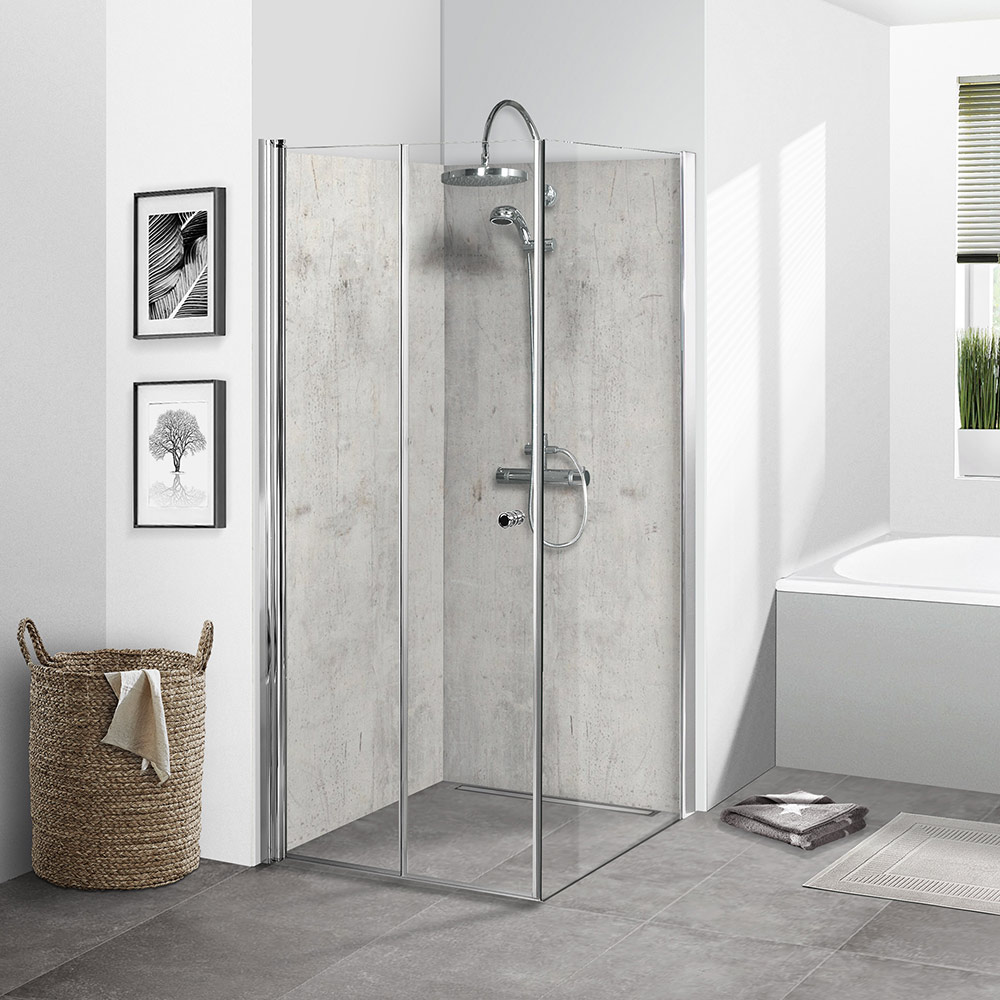 HPL Duschrückwand Betonweiß Duschrückwand Flat "Betonweiß"